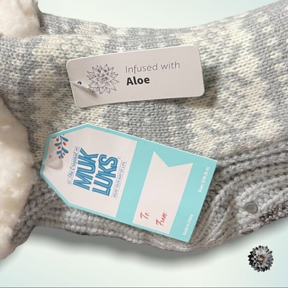 Muk LUKS Lined Slipper Socks Size Small - Picture 2 of 8